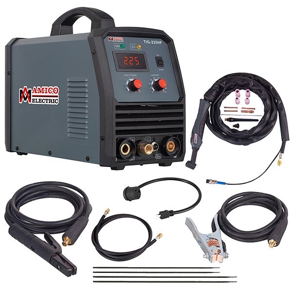 Amico Electric 225A HF-TIG Arc Stick DC Inverter Welder, 100% Start, 80% Duty Cycle, 100-250V Wide Voltage Welding TIG-225HF - main